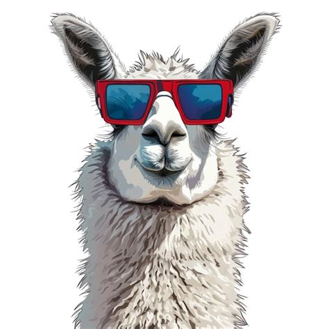 Premium Photo There Is A Llama Wearing Sunglasses And A Red Pair Of