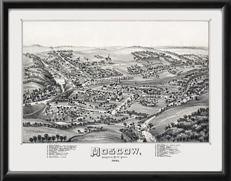 Moscow, Pennsylvania 1891 - Restored Bird's Eye View Map