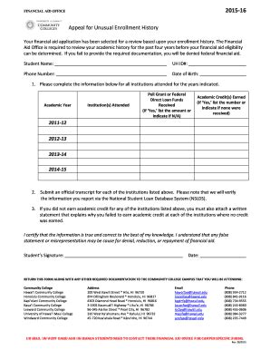 Fillable Online Leeward Hawaii Appeal For Unusual Enrollment History