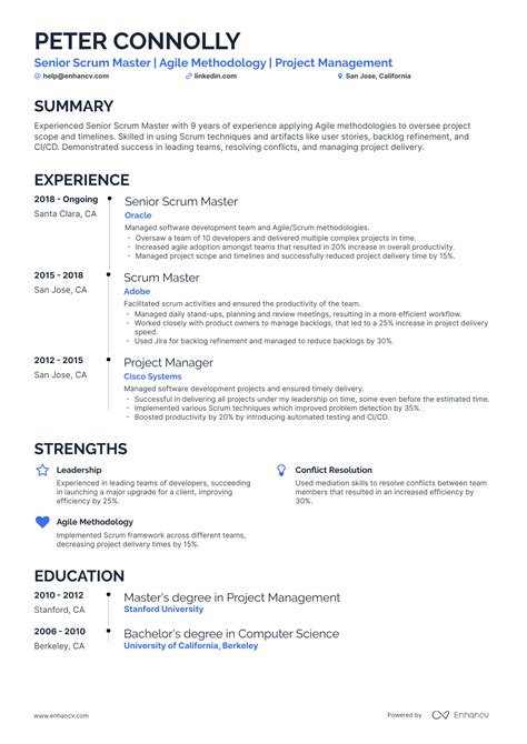 5 Senior Scrum Master Resume Examples And Guide For 2024