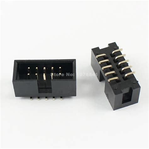 10pcs 2 54mm Pitch 2x5 Pin 10 Pin Smt Smd Male Shrouded Idc Box Header