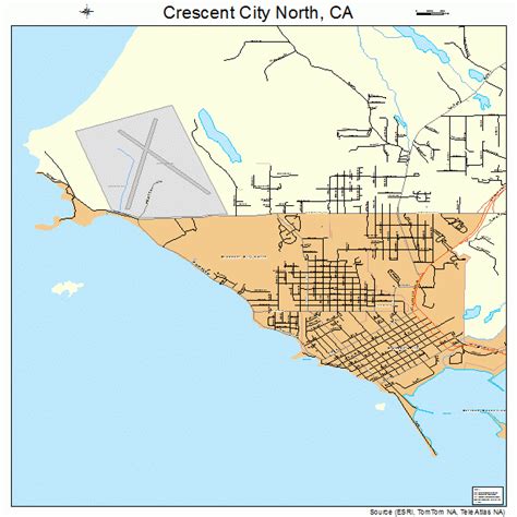 Crescent City North California Street Map 0617030