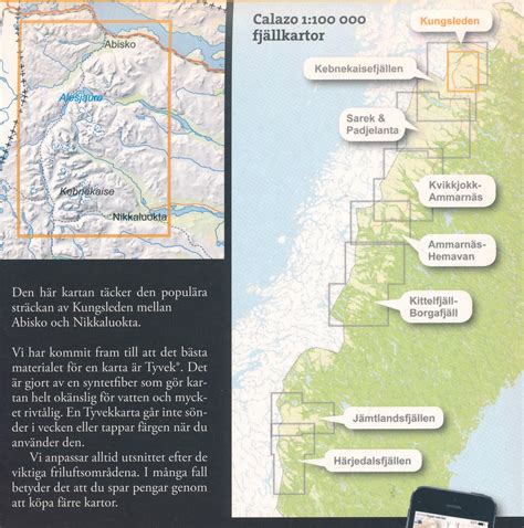 Wandelkaart Topografische Kaart Kungsleden Abisko Nikkaluokta