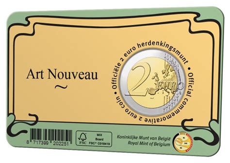 Euromunten Belgie Euro Coincard Art Nouveau Frans