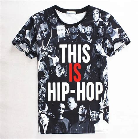 D Print T Shirt This Is Hip Hop Cotton Tee Shirts Short Sleeve