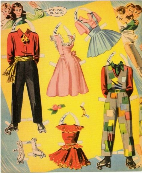 Vintage Uncut 1944 Roller Rhythm Paper Dolls~ 1 Repro~8 Pgs Clothes