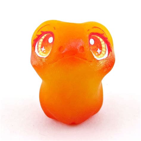 Little Fire Frog Figurine Polymer Clay Elementals Collection