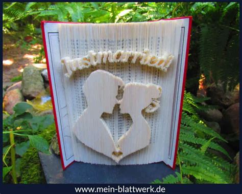 Hochzeitsgeschenk Buchfalten Vorlage Brautpaar Just Married Mein