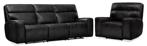 Bradley Triple Power Reclining Sofa And Recliner Set Black American