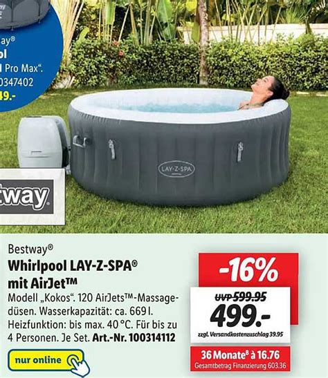 Bestway Whirlpool Lay Z Spa Mit Airjet Angebot Bei Lidl Prospekte De