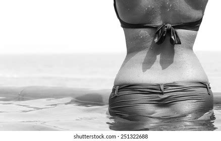 Back View Woman Bikini Relaxing Swimming Stock Photo 251322688 Shutterstock