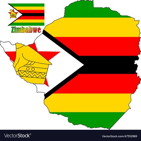 Zimbabwe map and flag Royalty Free Vector Image