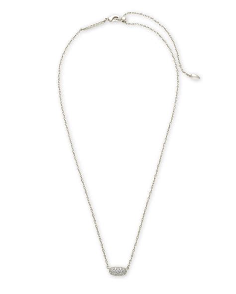 Grayson Silver Pendant Necklace In White Crystal Kendra Scott