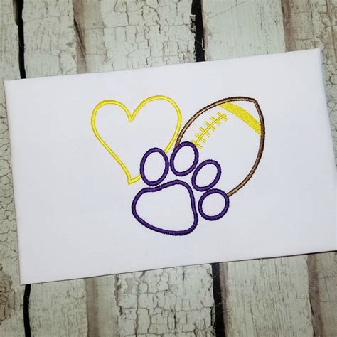 Fleur De Lis Football Snap Tab Embroidery Designs Football In The Hoop Key Fob Embroidery