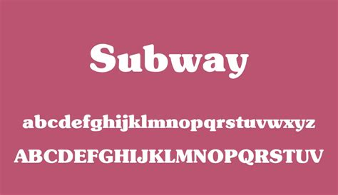 Subway free font