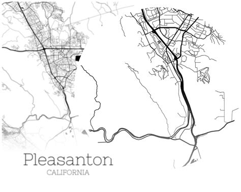 Pleasanton Map Instant Download Pleasanton California City Etsy