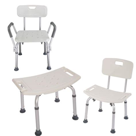 Adjustable Elderly Bath Bathroom Shower Seat Chair Bench Stool Seat ...