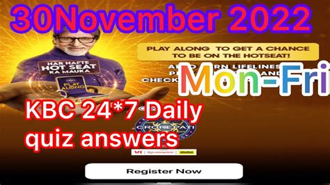 KBC Offline Quiz Answer Today Kbc Live Quiz Answers Today Kbc