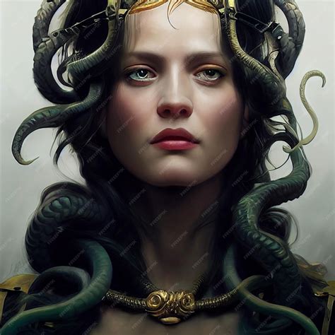 Premium Photo | Medusa portrait Woman with snakes on her head