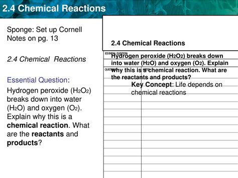 PPT Sponge Set Up Cornell Notes On Pg 13 2 4 Chemical Reactions