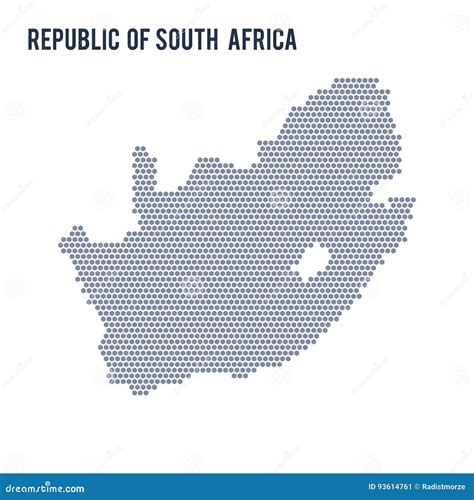 Vector Hexagon Kaart Van De Republiek Zuid Afrika Op Een Witte