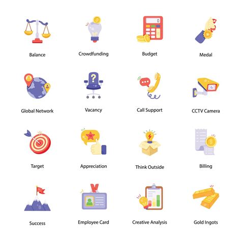 Set Of Admin Services Flat Icons 17757198 Vector Art At Vecteezy