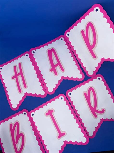 Hot Pink Happy Birthday Banner - Etsy