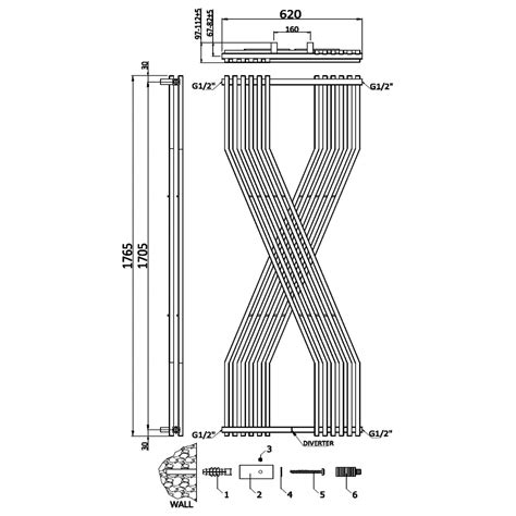 Reina Coredo Steel Designer Vertical Radiator X Mm Rnd Crd A