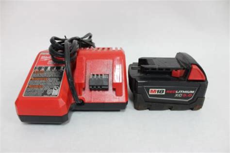 Milwaukee M18 Red Lithium Xc 50 Ah Battery Pack 48 11 1850 W Charger Ebay