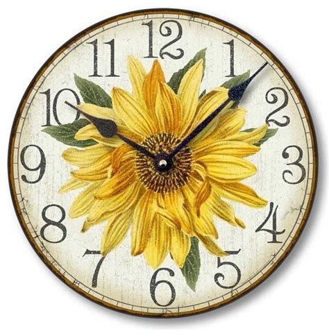 Vintage-Style Sunflower Clock - Farmhouse - Wall Clocks - by Fairy ...