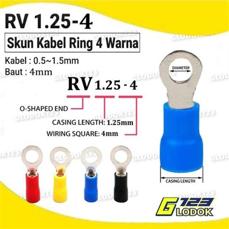 Jual Terminal Kabel Sekun Skun Ring O Bulat Cable Lug Isolasi Rv 125 4