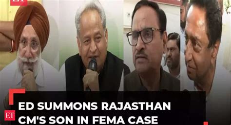 Ashok Gehlot Ed Summons Rajasthan Cm Ashok Gehlot S Son Vaibhav In