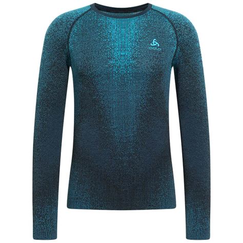 ODLO BLACKCOMB ECO BL TOP CREW NECK L S SAXONY BLUE T Shirt Thermique