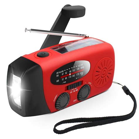 2000mAh Emergency Weather Radio 3LED Hand Crank Solar Battery Operated