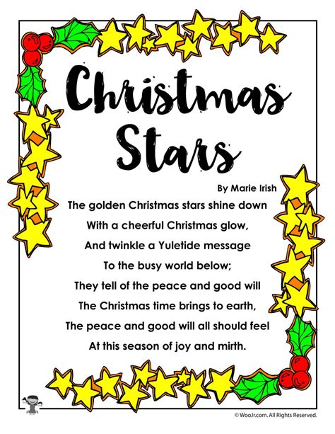 Christmas Stars Poetry for Kids | Woo! Jr. Kids Activities : Children's Publishing