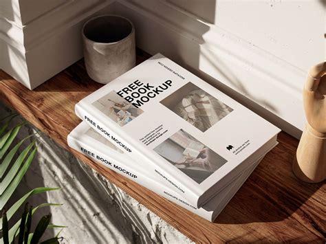 5 Free Hardcover Books On Shelf Mockup PSD Files Good Mockups