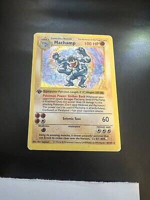 Pok Mon Tcg Machamp Base Set Holo St Edition Holo Rare Ebay