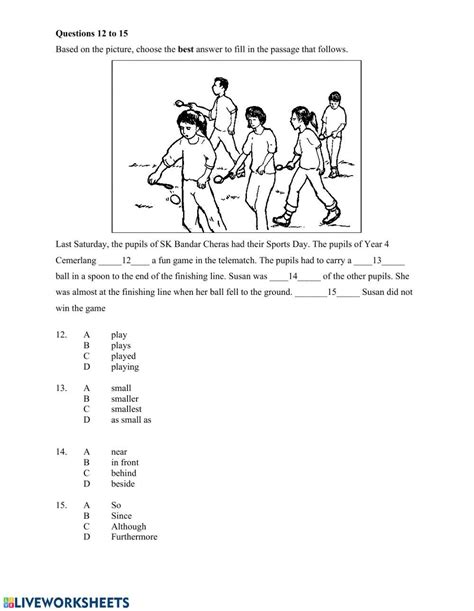 English Year 6 Grammar Online Exercise For Live Worksheets