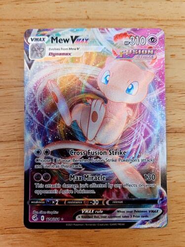 Mew Vmax 114 264 Fusion Strike NM Full Art Ultra Rare Pokemon Card EBay