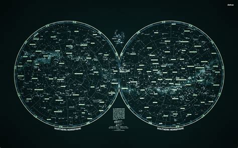 Star Map of the Celestial Vault in Both Hemispheres