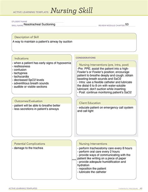 Active Learning Template Nursing Skill Form ACTIVE LEARNING TEMPLATES