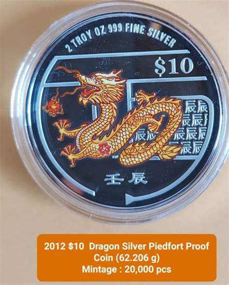 Dragon Silver Piedfort Proof Coin Comes With A Nice Box And A