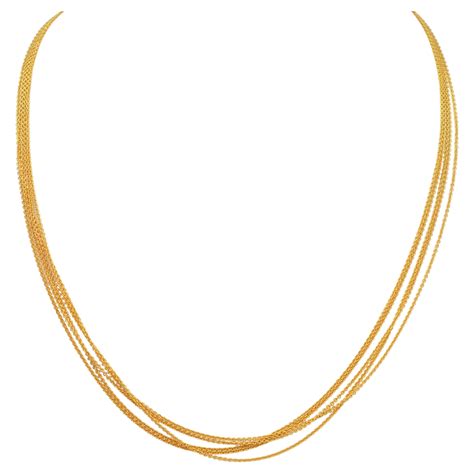 David Yurman Gold Multi Chain Necklace In Karat Yellow Gold For Sale