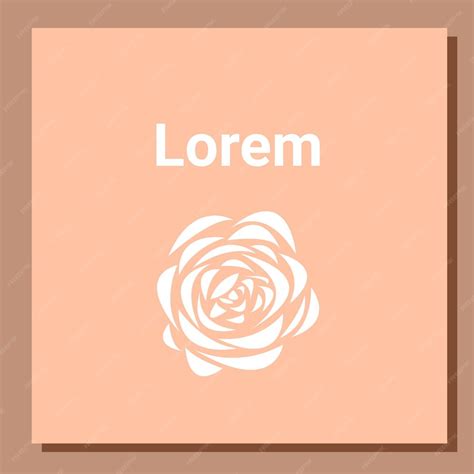 Premium Vector Rose Flower Logo Template Copy Space Text On Beige