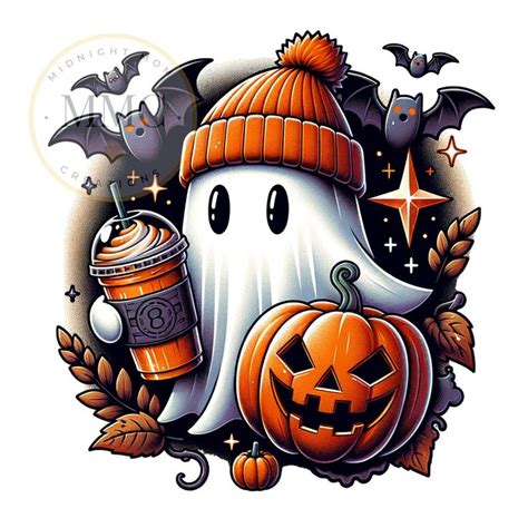 Cute Ghost Png Halloween Png Coffee Png Bougie Png Bougie Ghost