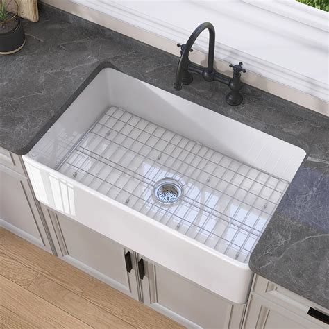 GETPRO White Farmhouse Kitchen Sink 36 inch Fireclay Apron Front Farm