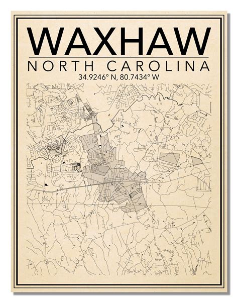 Wall Art Map Waxhaw, North Carolina!!! - Etsy
