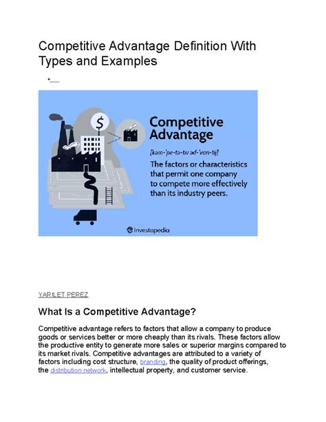 Competitive Advantage Definition With Types And Examples Competitive