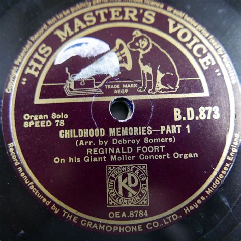 78rpm Reginald Foort Childhood Memories Bd 873 Ebay