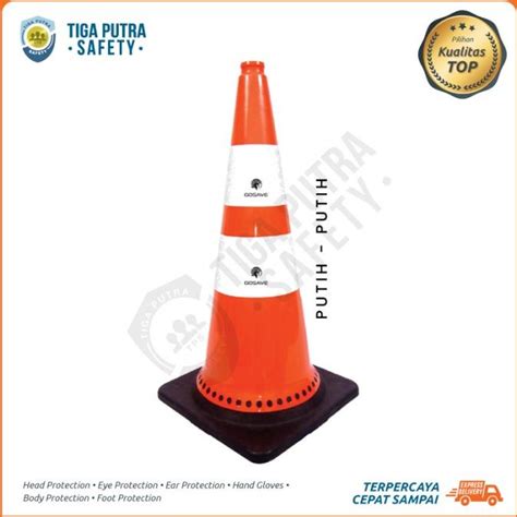 Jual Traffic Cone 75 Cm Lentur Kerucut Trafic Safety PVC Orange